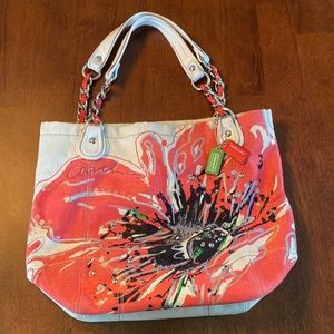 Coach Poppy Canvas Tote Bag